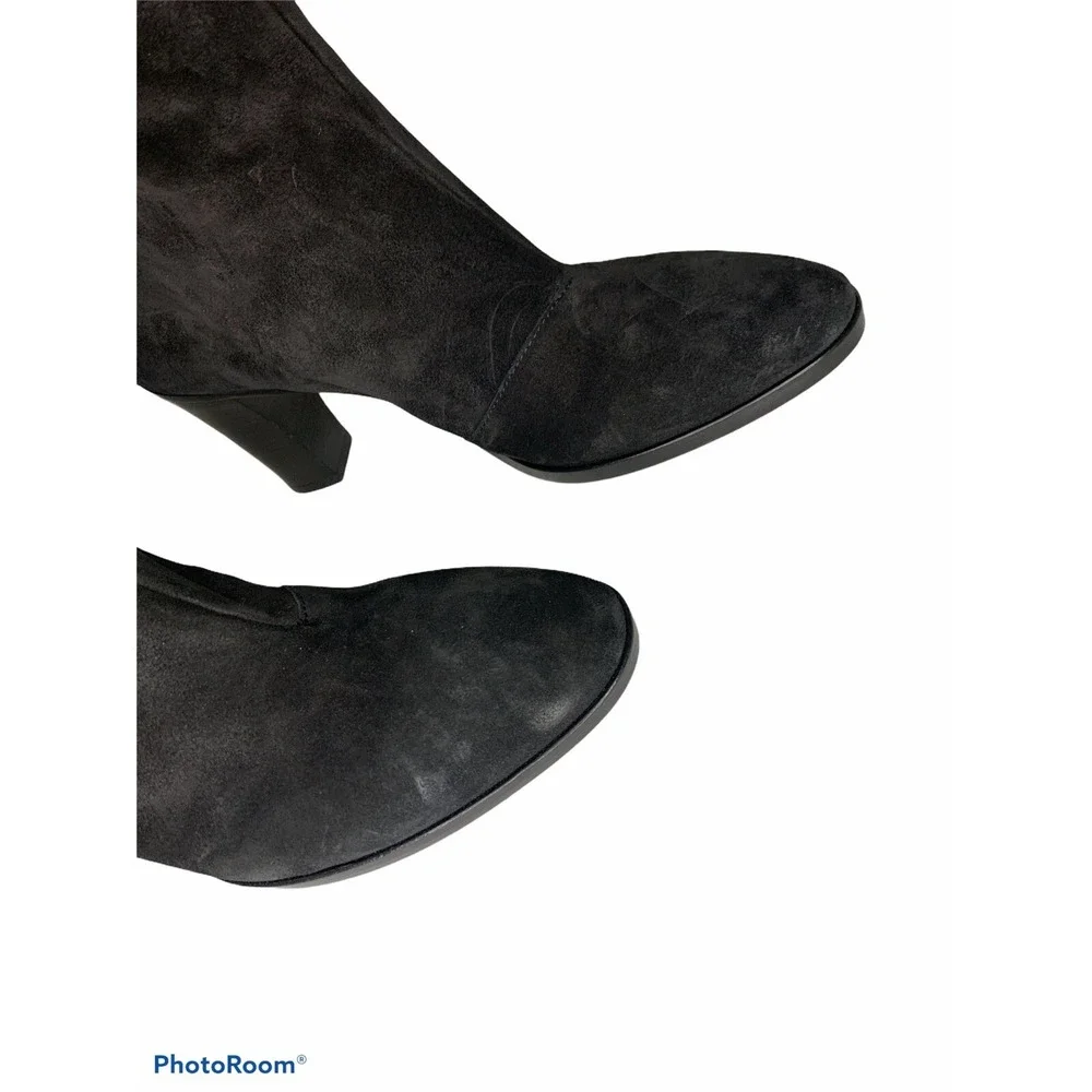 Vince‎ Women's Black Suede Tall Block Heel Boots Size 8M NEW $595
